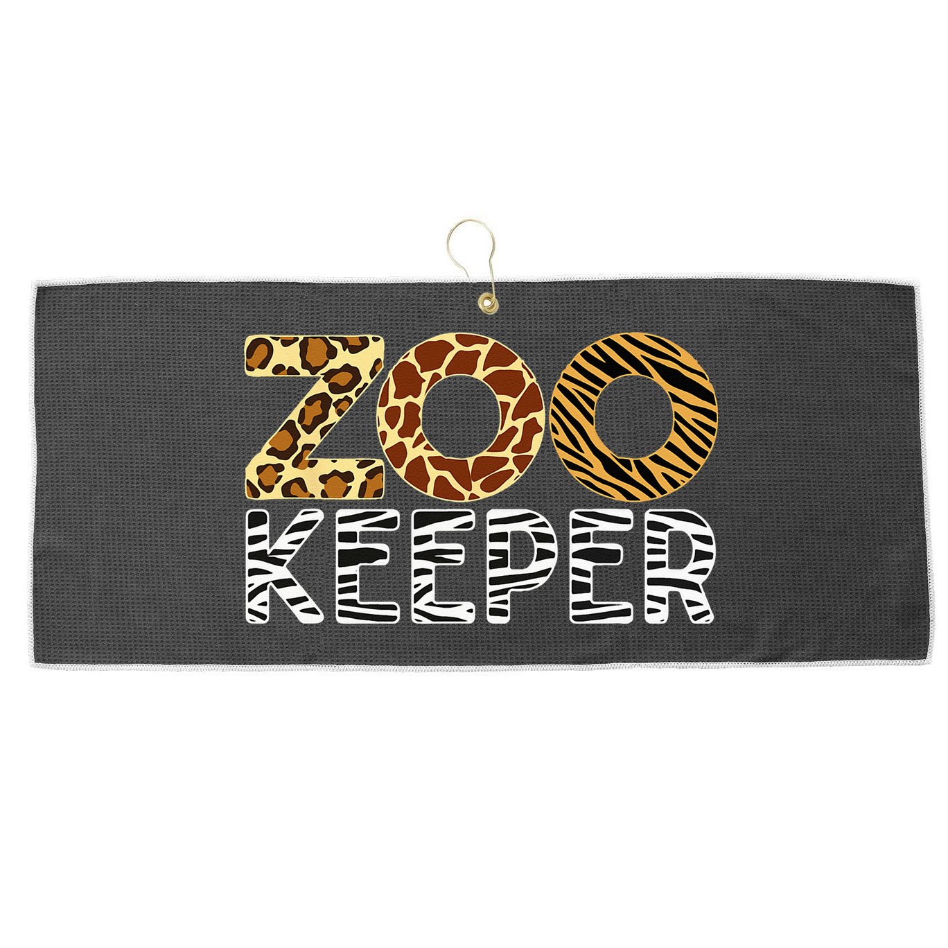 Zookeeper African Animals Zebra Wild Print Savanna Costume Large Microfiber Waffle Golf Towel