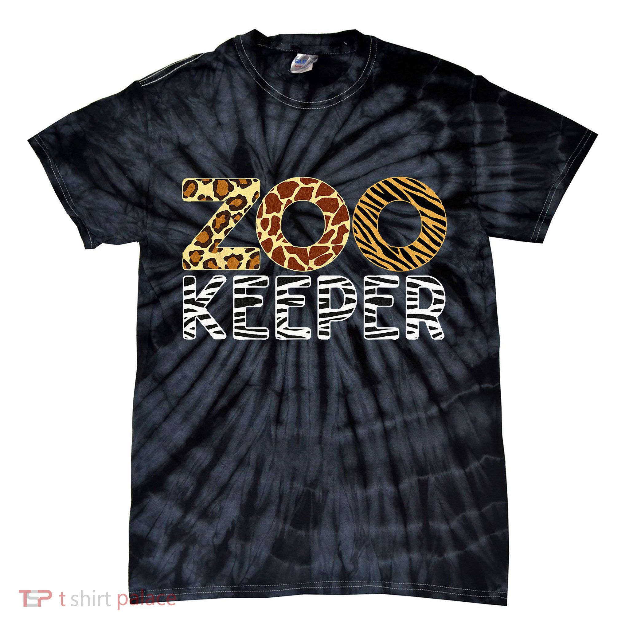 Zookeeper African Animals Zebra Wild Print Savanna Costume Tie-Dye T-Shirt