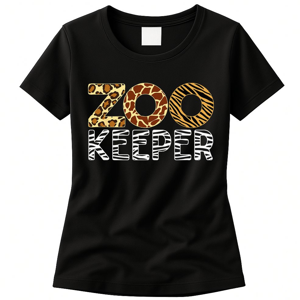 Zookeeper African Animals Zebra Wild Print Savanna Costume Womens T-Shirt