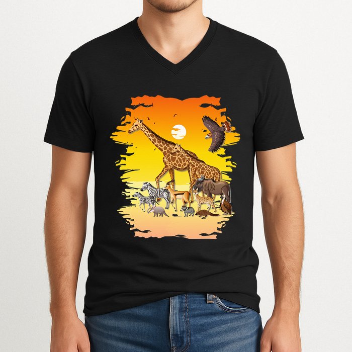Zookeeper Africans Animal Jungle Safari Zoo Keeper V-Neck T-Shirt