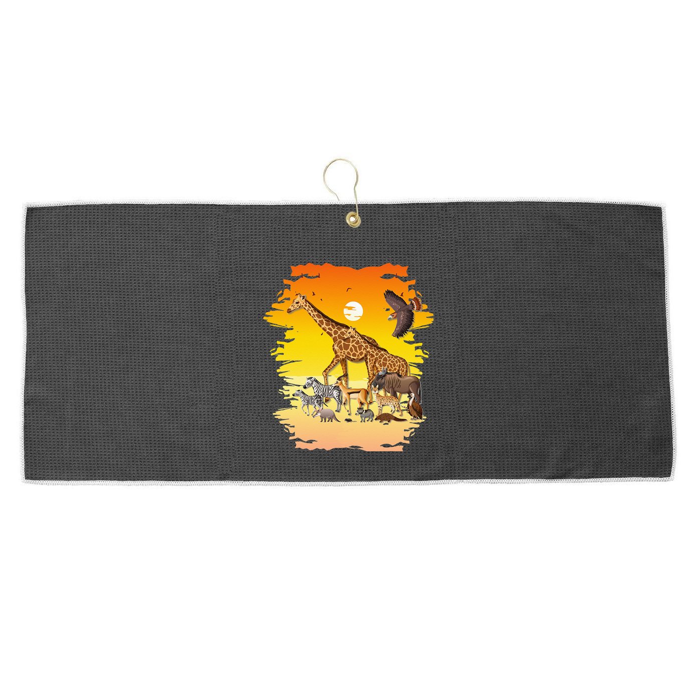 Zookeeper Africans Animal Jungle Safari Zoo Keeper Large Microfiber Waffle Golf Towel