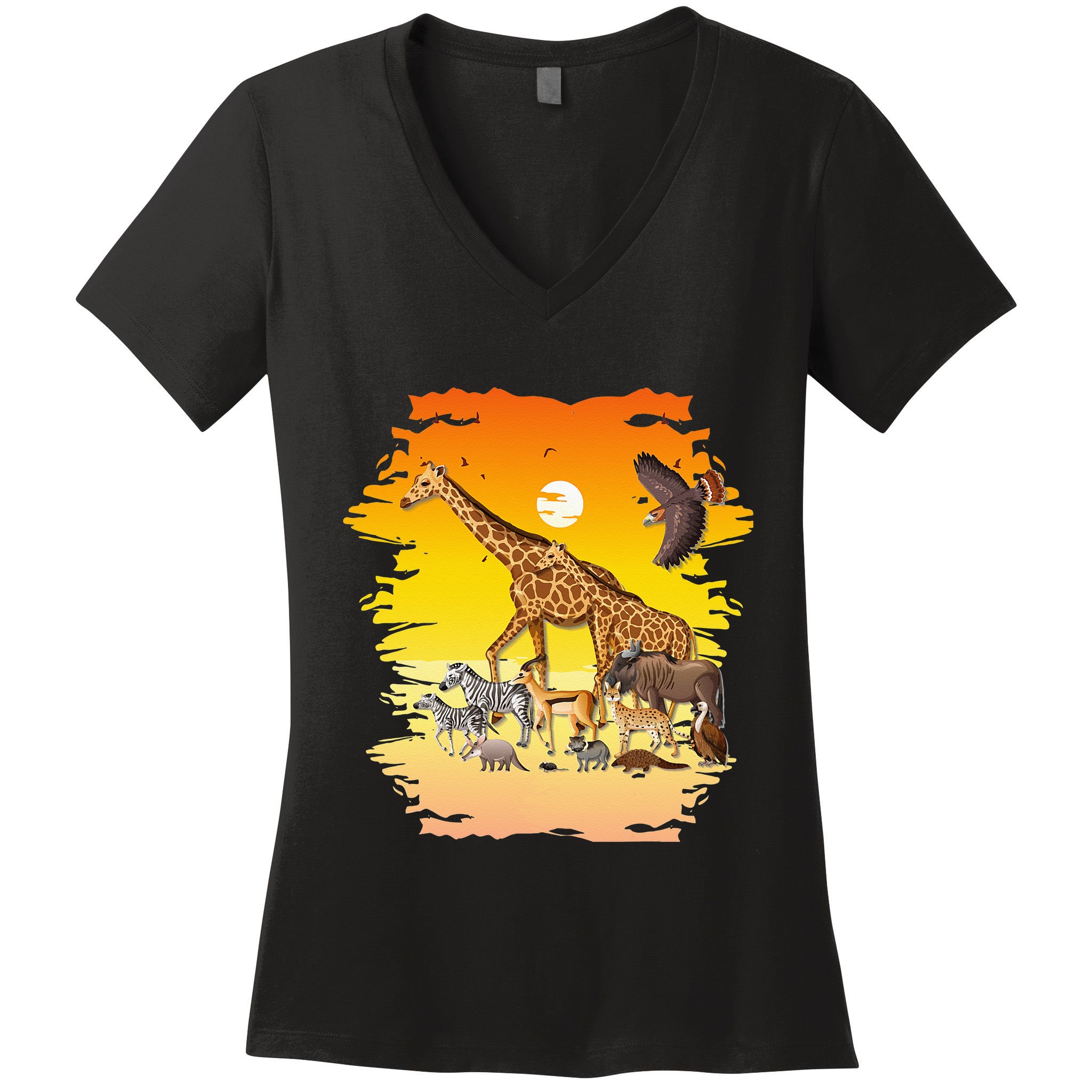 Zookeeper Africans Animal Jungle Safari Zoo Keeper Women's V-Neck T-Shirt