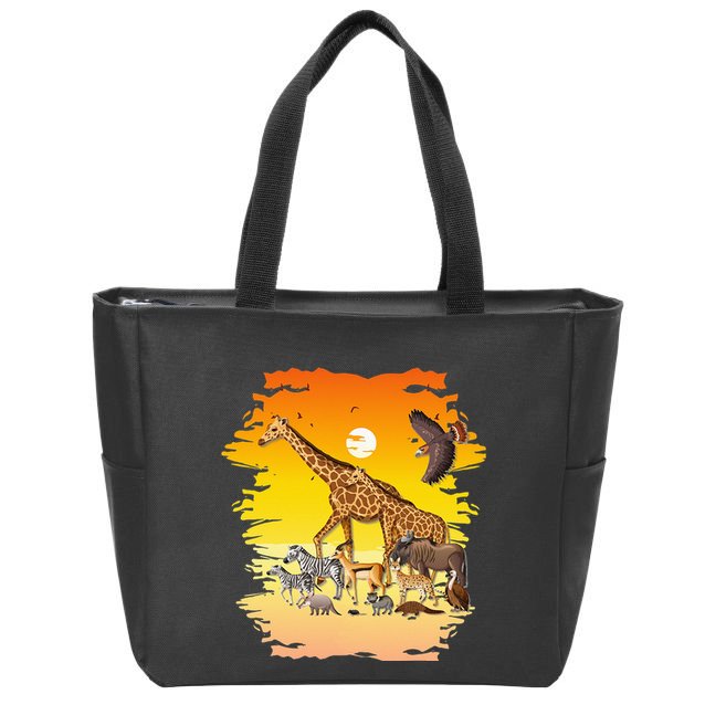 Zookeeper Africans Animal Jungle Safari Zoo Keeper Zip Tote Bag