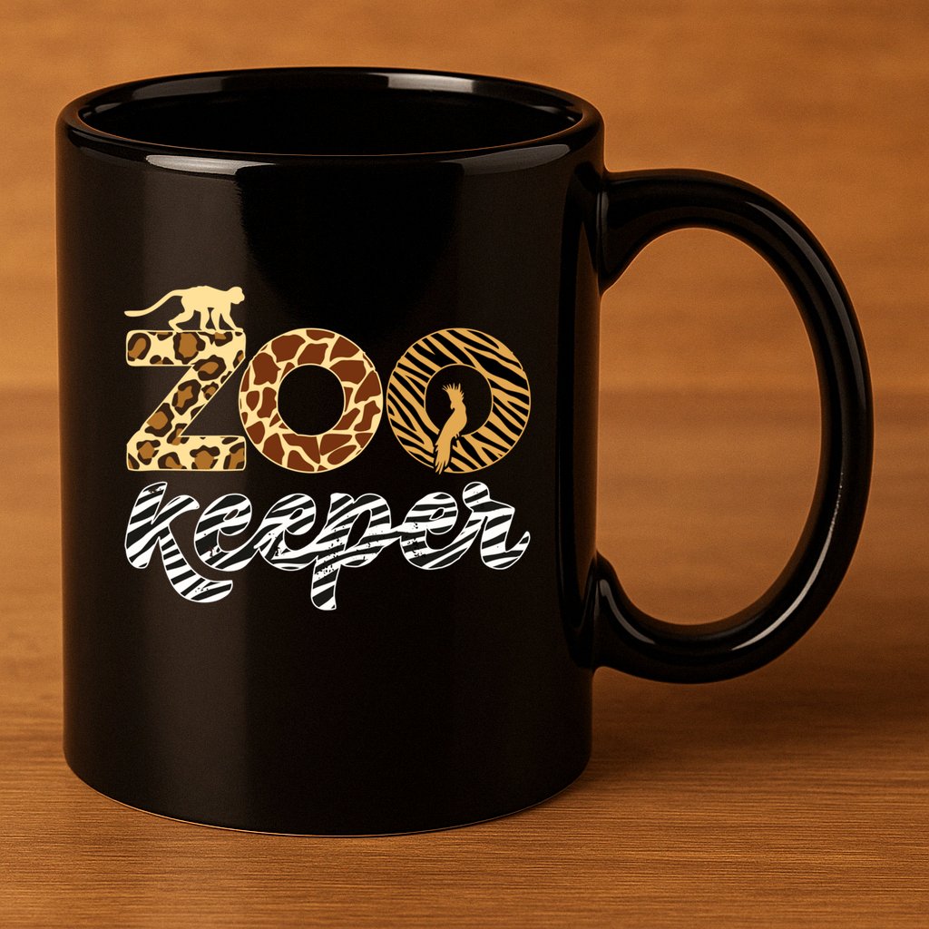 Zookeeper African Animal Zebra Leopard Print Savanna Life Gift 11oz C Handle Ceramic Mug