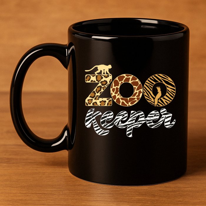Zookeeper African Animal Zebra Leopard Print Savanna Life Gift 11oz C Handle Ceramic Mug