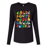 Zoo Animal Alphabet ABCs Learning Womens Cotton Relaxed Long Sleeve T-Shirt