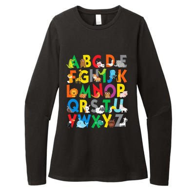 Zoo Animal Alphabet ABCs Learning Womens CVC Long Sleeve Shirt