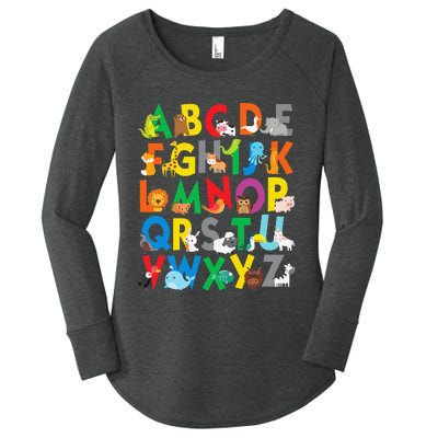 Zoo Animal Alphabet ABCs Learning Women's Perfect Tri Tunic Long Sleeve Shirt