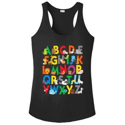 Zoo Animal Alphabet ABCs Learning Ladies PosiCharge Competitor Racerback Tank