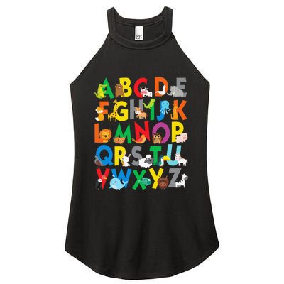 Zoo Animal Alphabet ABCs Learning Women's Perfect Tri Rocker Tank