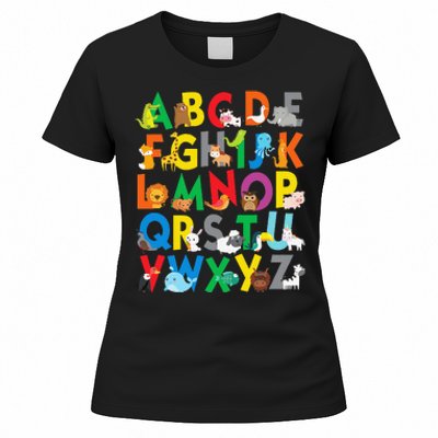 Zoo Animal Alphabet ABCs Learning Women's T-Shirt