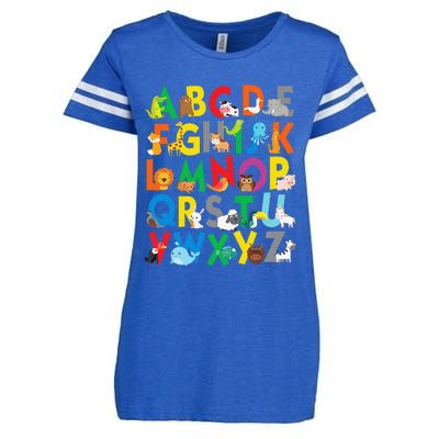 Zoo Animal Alphabet ABCs Learning Enza Ladies Jersey Football T-Shirt