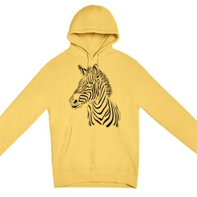 Zebra African Animal Zoo Keeper Zebra Lover Cute Gift Premium Pullover Hoodie