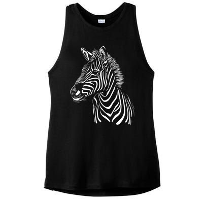 Zebra African Animal Zoo Keeper Zebra Lover Cute Gift Ladies PosiCharge Tri-Blend Wicking Tank