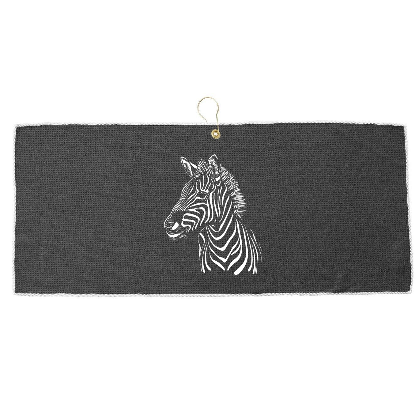 Zebra African Animal Zoo Keeper Zebra Lover Cute Gift Large Microfiber Waffle Golf Towel