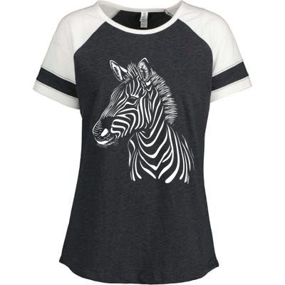 Zebra African Animal Zoo Keeper Zebra Lover Cute Gift Enza Ladies Jersey Colorblock Tee