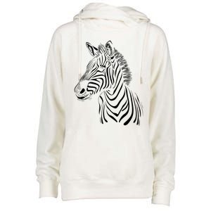 Zebra African Animal Zoo Keeper Zebra Lover Cute Gift Womens Funnel Neck Pullover Hood