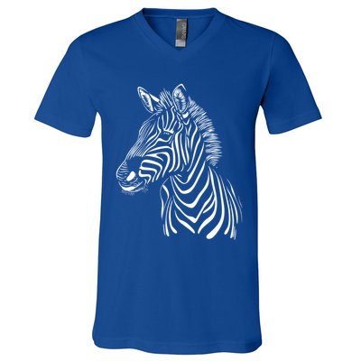 Zebra African Animal Zoo Keeper Zebra Lover Cute Gift V-Neck T-Shirt