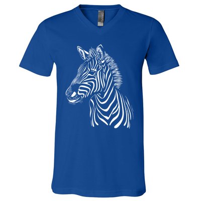 Zebra African Animal Zoo Keeper Zebra Lover Cute Gift V-Neck T-Shirt