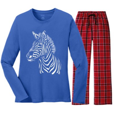 Zebra African Animal Zoo Keeper Zebra Lover Cute Gift Women's Long Sleeve Flannel Pajama Set 