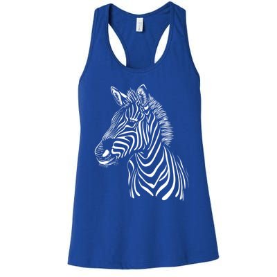 Zebra African Animal Zoo Keeper Zebra Lover Cute Gift Women's Racerback Tank