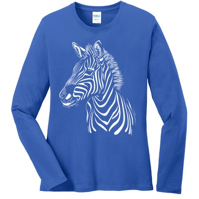 Zebra African Animal Zoo Keeper Zebra Lover Cute Gift Ladies Long Sleeve Shirt