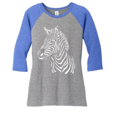 Zebra African Animal Zoo Keeper Zebra Lover Cute Gift Women's Tri-Blend 3/4-Sleeve Raglan Shirt