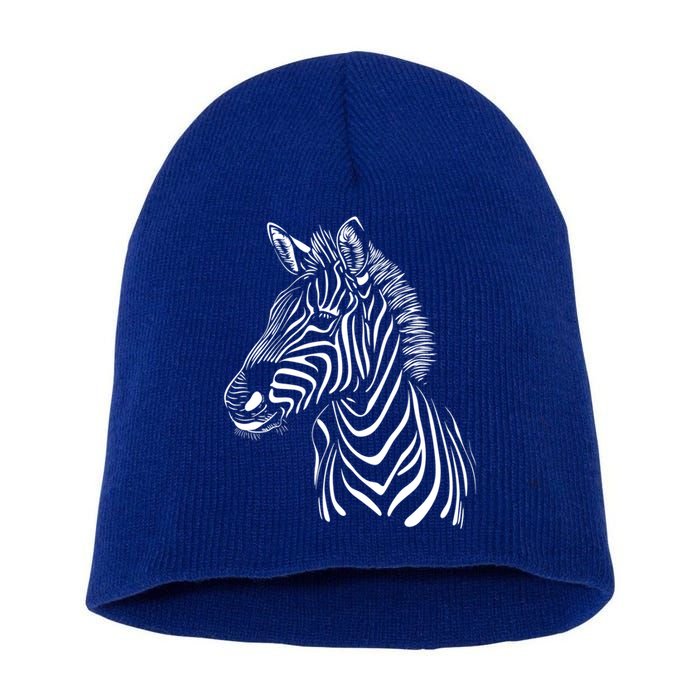 Zebra African Animal Zoo Keeper Zebra Lover Cute Gift Short Acrylic Beanie