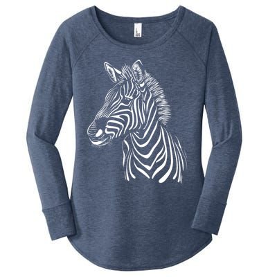 Zebra African Animal Zoo Keeper Zebra Lover Cute Gift Women's Perfect Tri Tunic Long Sleeve Shirt