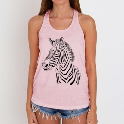 Zebra African Animal Zoo Keeper Zebra Lover Cute Gift Women's Knotted Racerback Tank