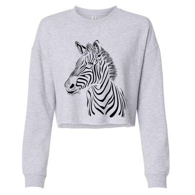 Zebra African Animal Zoo Keeper Zebra Lover Cute Gift Cropped Pullover Crew