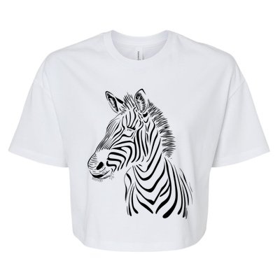 Zebra African Animal Zoo Keeper Zebra Lover Cute Gift Bella+Canvas Jersey Crop Tee