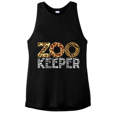 Zookeeper African Animals Zebra Wild Print Savanna Costume Ladies PosiCharge Tri-Blend Wicking Tank