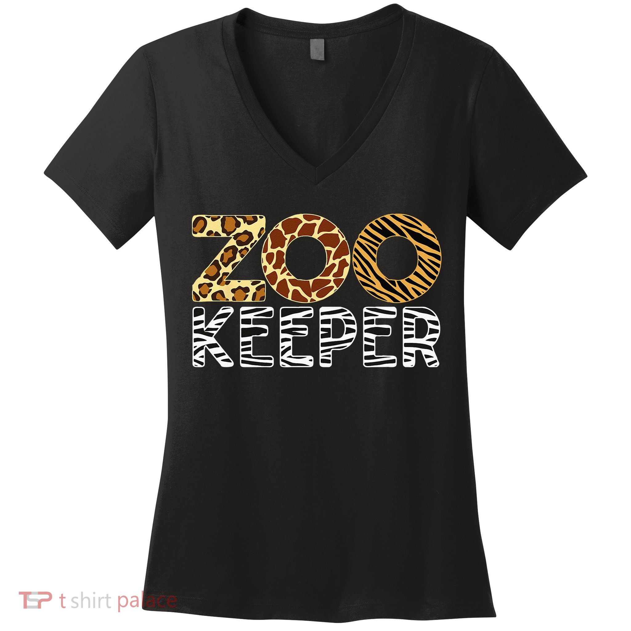 Zookeeper African Animals Zebra Wild Print Savanna Costume Women's V-Neck T-Shirt