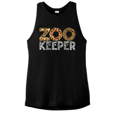 Zookeeper African Animals Zebra Wild Print Savanna Costume Ladies PosiCharge Tri-Blend Wicking Tank