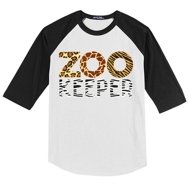 Zookeeper African Animals Zebra Wild Print Savanna Costume Kids Colorblock Raglan Jersey