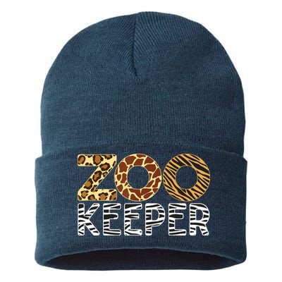 Zookeeper African Animals Zebra Wild Print Savanna Costume Sustainable Knit Beanie