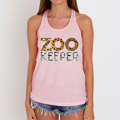 Zookeeper African Animals Zebra Wild Print Savanna Costume Women's Knotted Racerback Tank