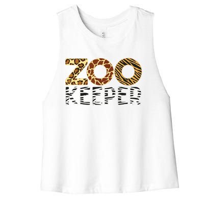 Zookeeper African Animals Zebra Wild Print Savanna Costume Women's Racerback Cropped Tank