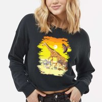 Zookeeper Africans Animal Jungle Safari Zoo Keeper Cropped Pullover Crew