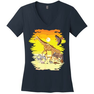 Zookeeper Africans Animal Jungle Safari Zoo Keeper Women's V-Neck T-Shirt