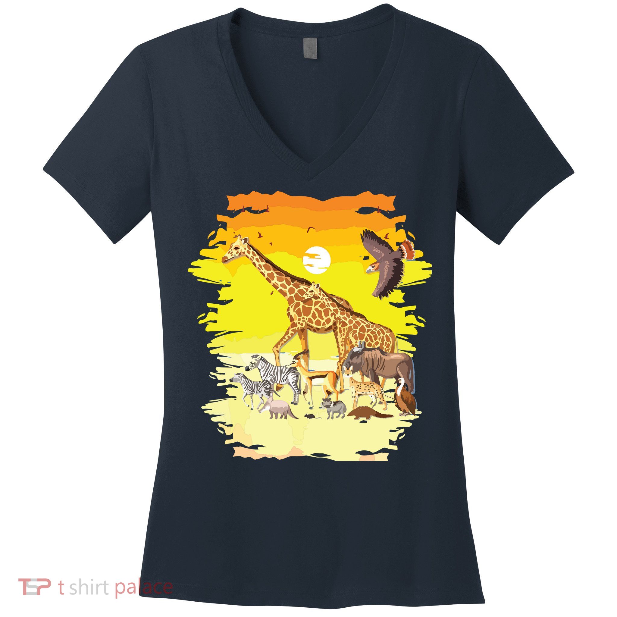 Zookeeper Africans Animal Jungle Safari Zoo Keeper Women's V-Neck T-Shirt