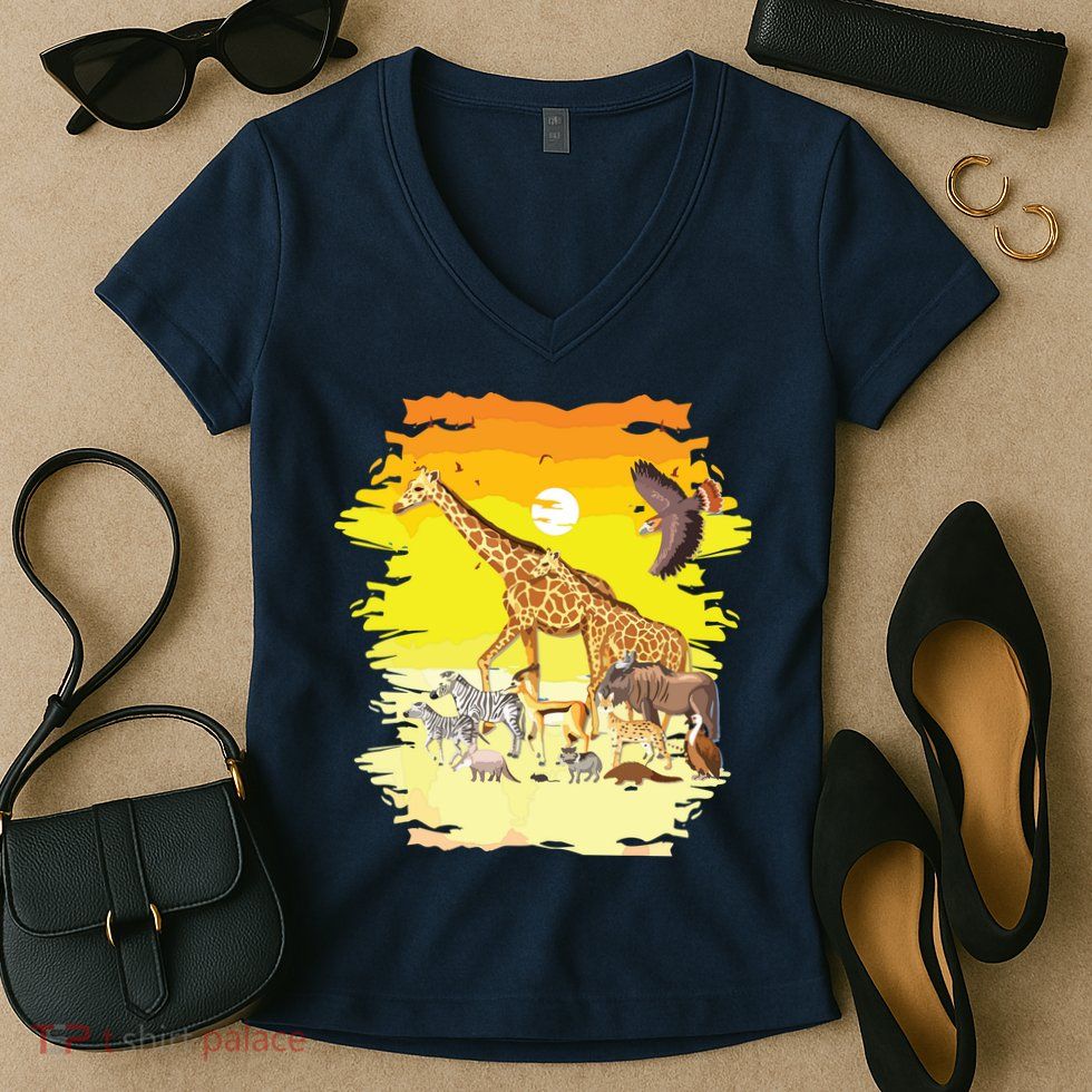 Zookeeper Africans Animal Jungle Safari Zoo Keeper Women's V-Neck T-Shirt