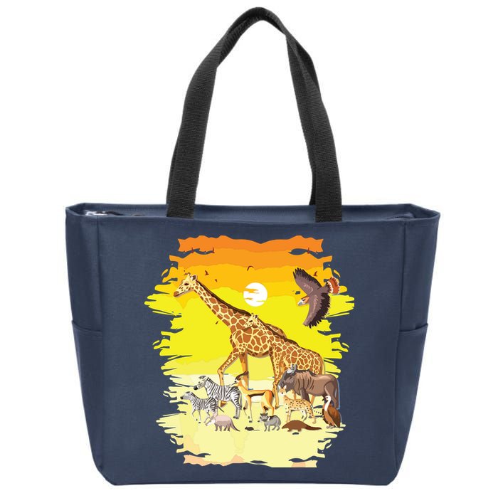 Zookeeper Africans Animal Jungle Safari Zoo Keeper Zip Tote Bag