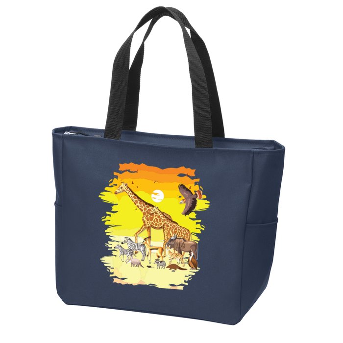 Zookeeper Africans Animal Jungle Safari Zoo Keeper Zip Tote Bag