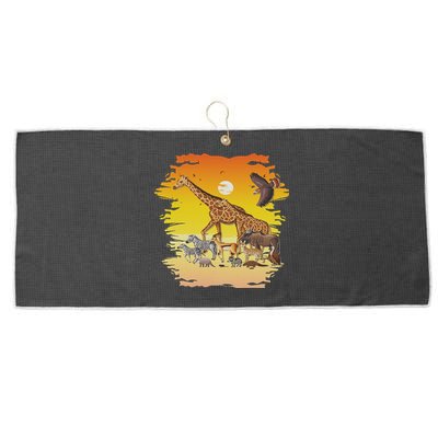 Zookeeper Africans Animal Jungle Safari Zoo Keeper Large Microfiber Waffle Golf Towel