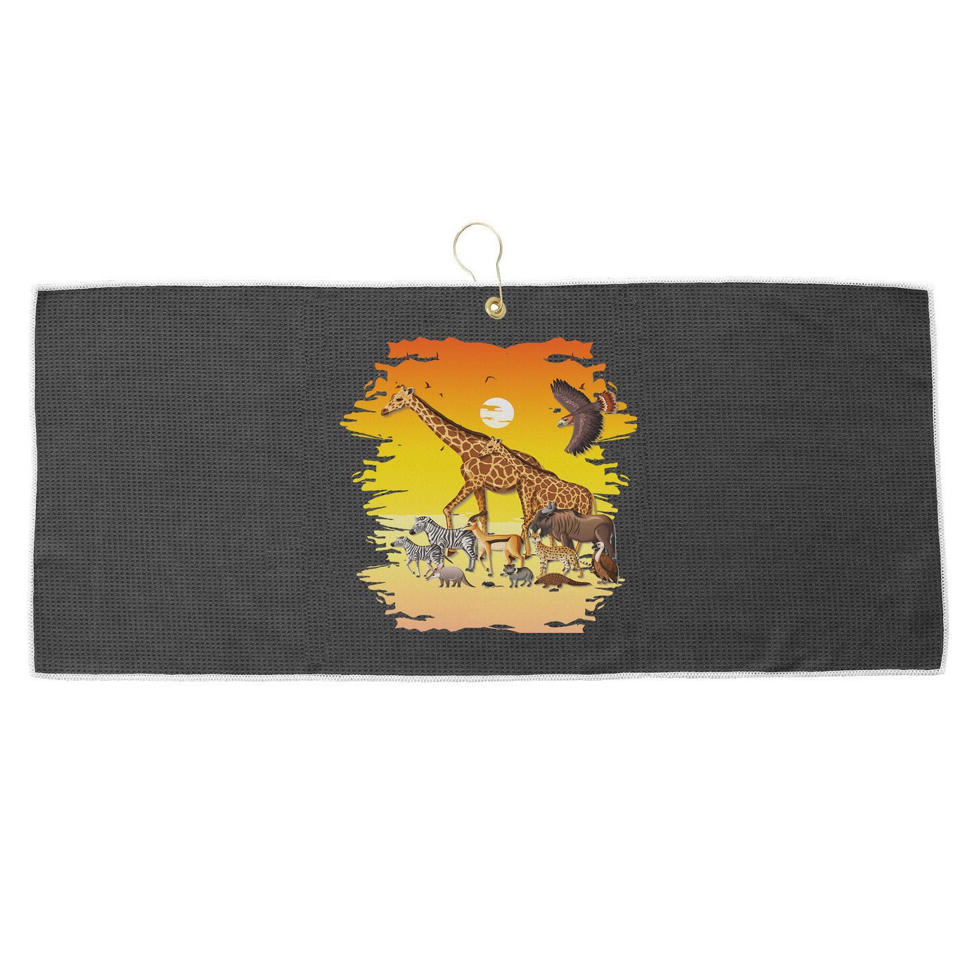 Zookeeper Africans Animal Jungle Safari Zoo Keeper Large Microfiber Waffle Golf Towel
