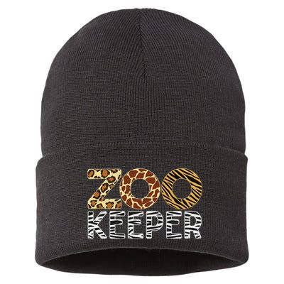 Zookeeper African Animals Zebra Wild Print Savanna Costume Sustainable Knit Beanie