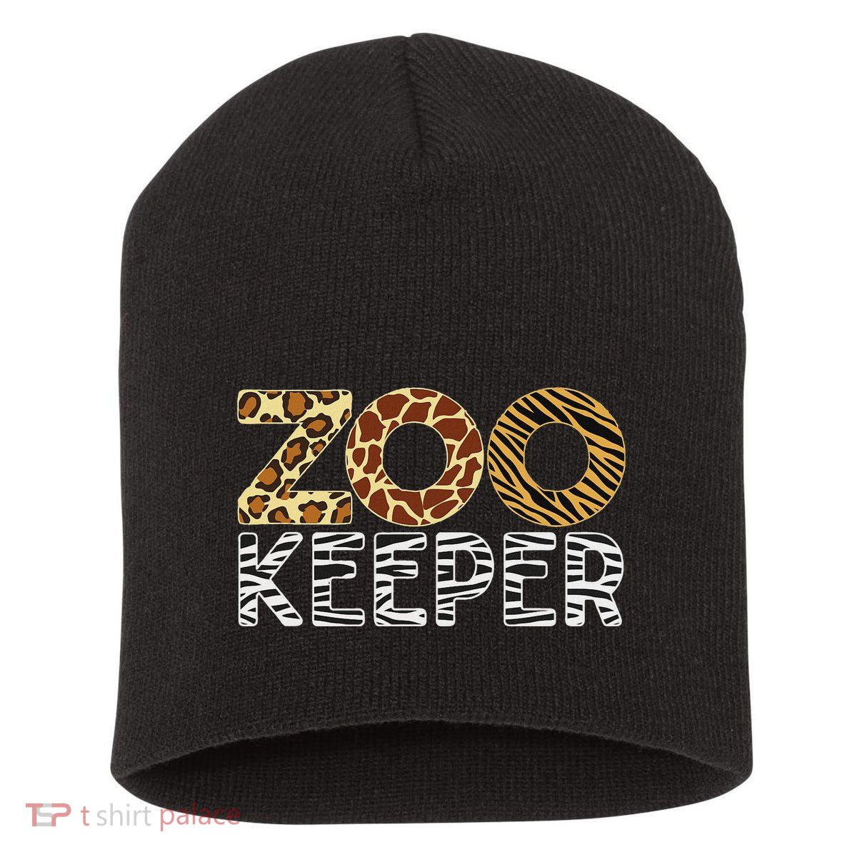 Zookeeper African Animals Zebra Wild Print Savanna Costume Short Acrylic Beanie