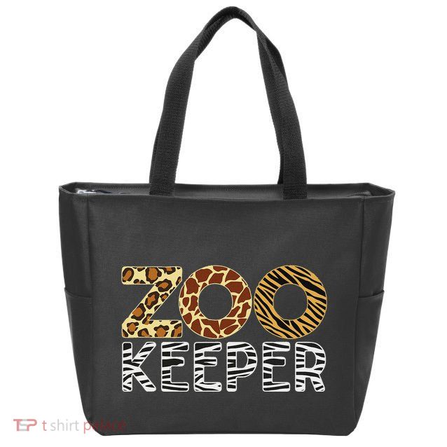 Zookeeper African Animals Zebra Wild Print Savanna Costume Zip Tote Bag